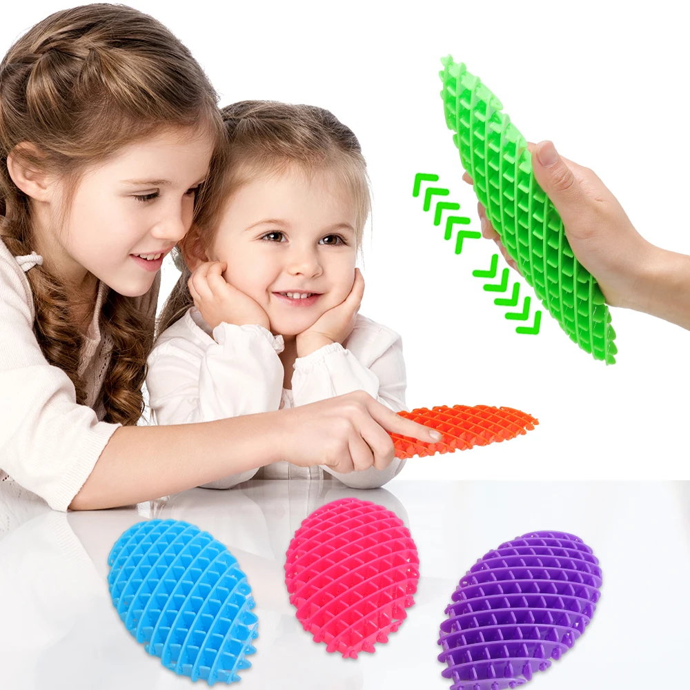 1-3PCS Creative Press telescopico Mesh Kids decompressione portachiavi giocattoli stampa 3D deformazione telescopica palla elastica giocattolo Decor