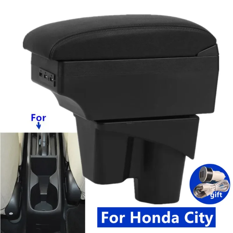 Reposabrazos para Honda New City, caja de reposabrazos para coche Honda City, caja de almacenamiento central de adaptación Interior dedicada, accesorios para coche