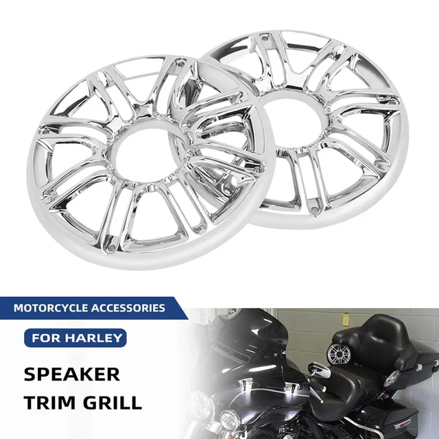 Motocykl 6 "tylny głośnik tapicerka Grill chromowana osłona owiewki dla Harley Touring Ultra Classic Electra Glide Road Glide 1998-2013