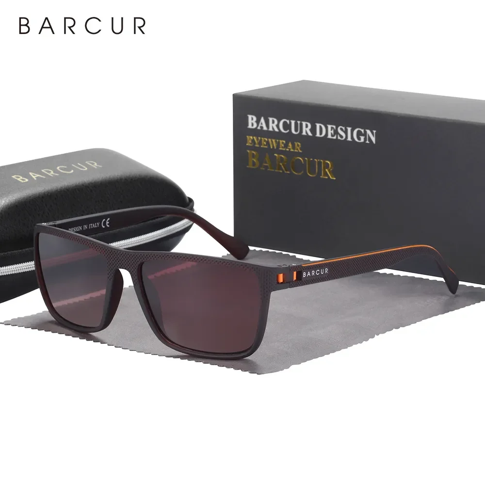 BARCUR Ontwerp TR90 Zonnebril Heren Gepolariseerde Lichtgewicht Sportzonnebril Dames Brillen Accessoire Oculos UVAB Bescherming - afbeelding 1