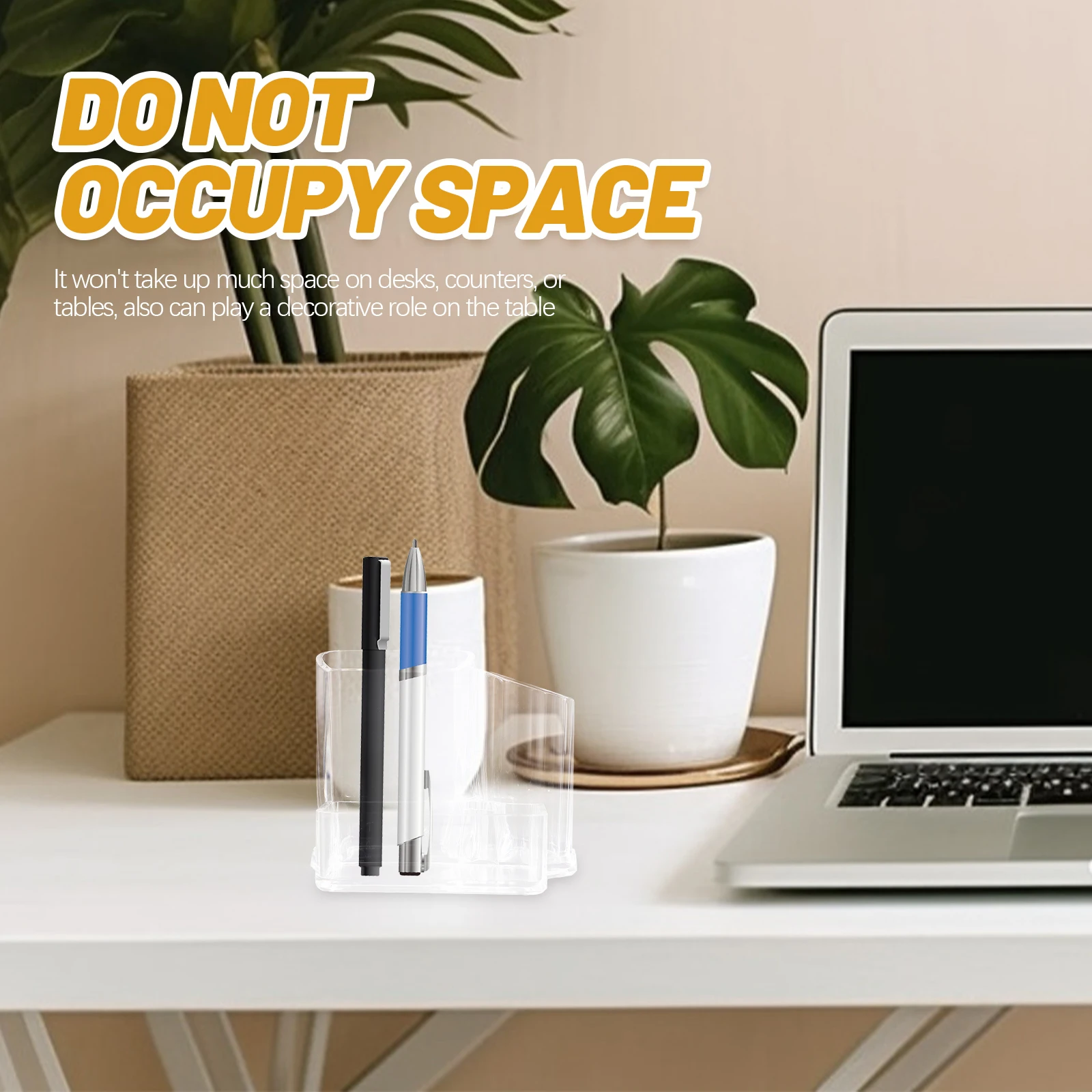 

Clear Acrylic Brush Holder Pen Cup Container Desk Clear Pencil Holder ganizer Storage Box for Home Office Cosmetics Tools