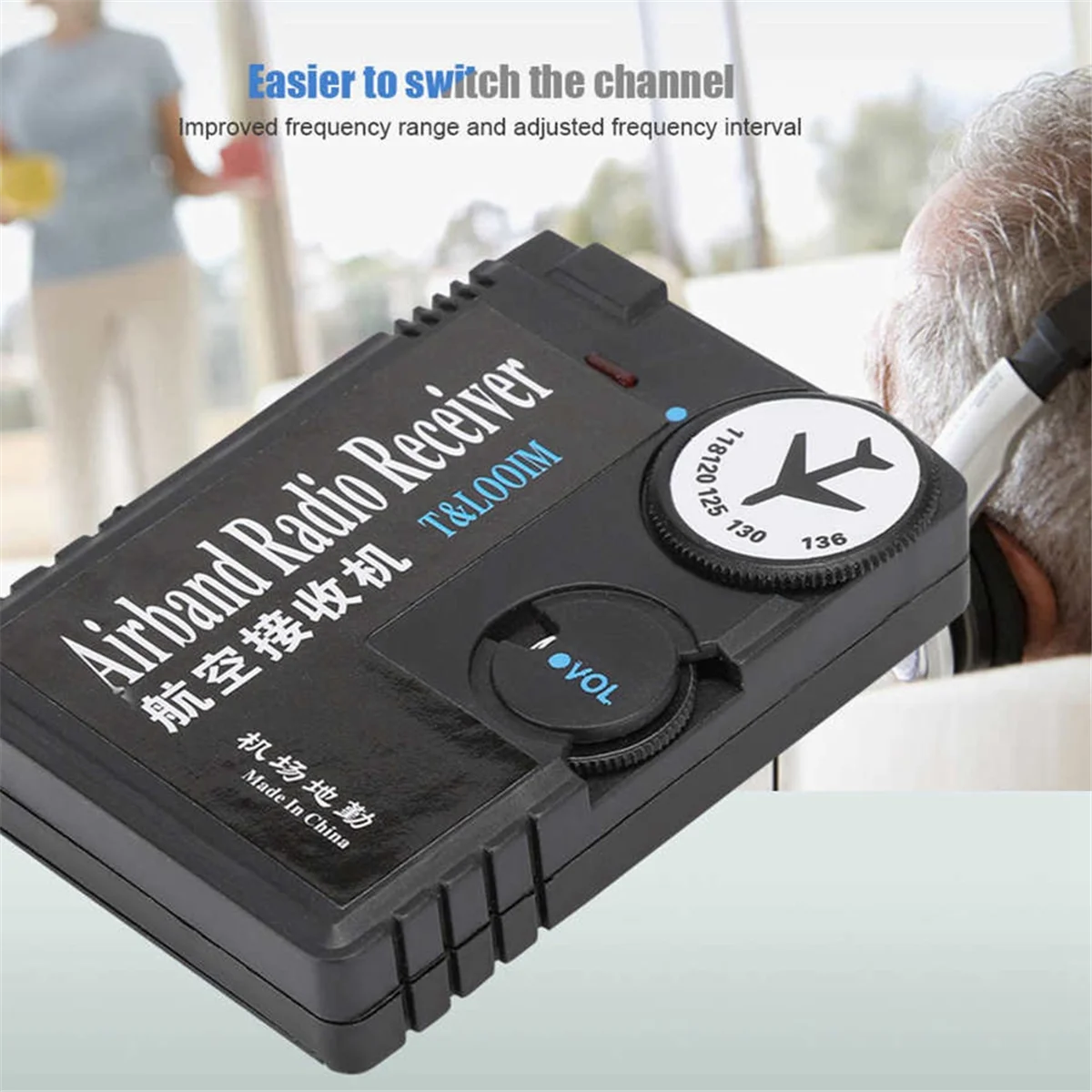 ABSQ-118-136MHz Airband Radio Receiver High Sensitivity Air-To-Ground Aeronautical Band Receptor Digital Radio Receiver