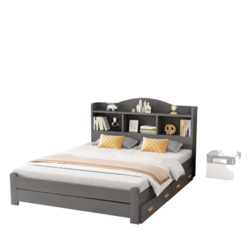 سرير بسيط وحديث من الخشب الصلب، منزل، سرير رف الكتب #1