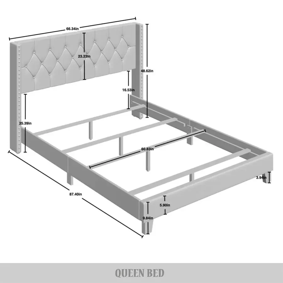 Elegant Button Tufted Velvet Wingback Bed