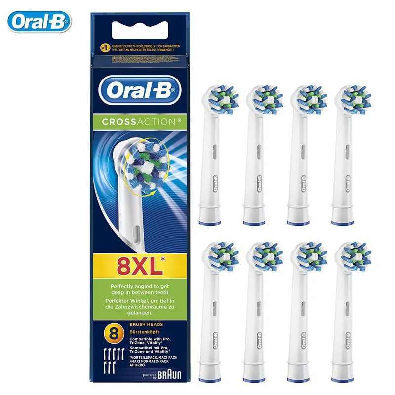 Насадки для электрической зубной щетки Oral-B CrossAction, 8 шт.