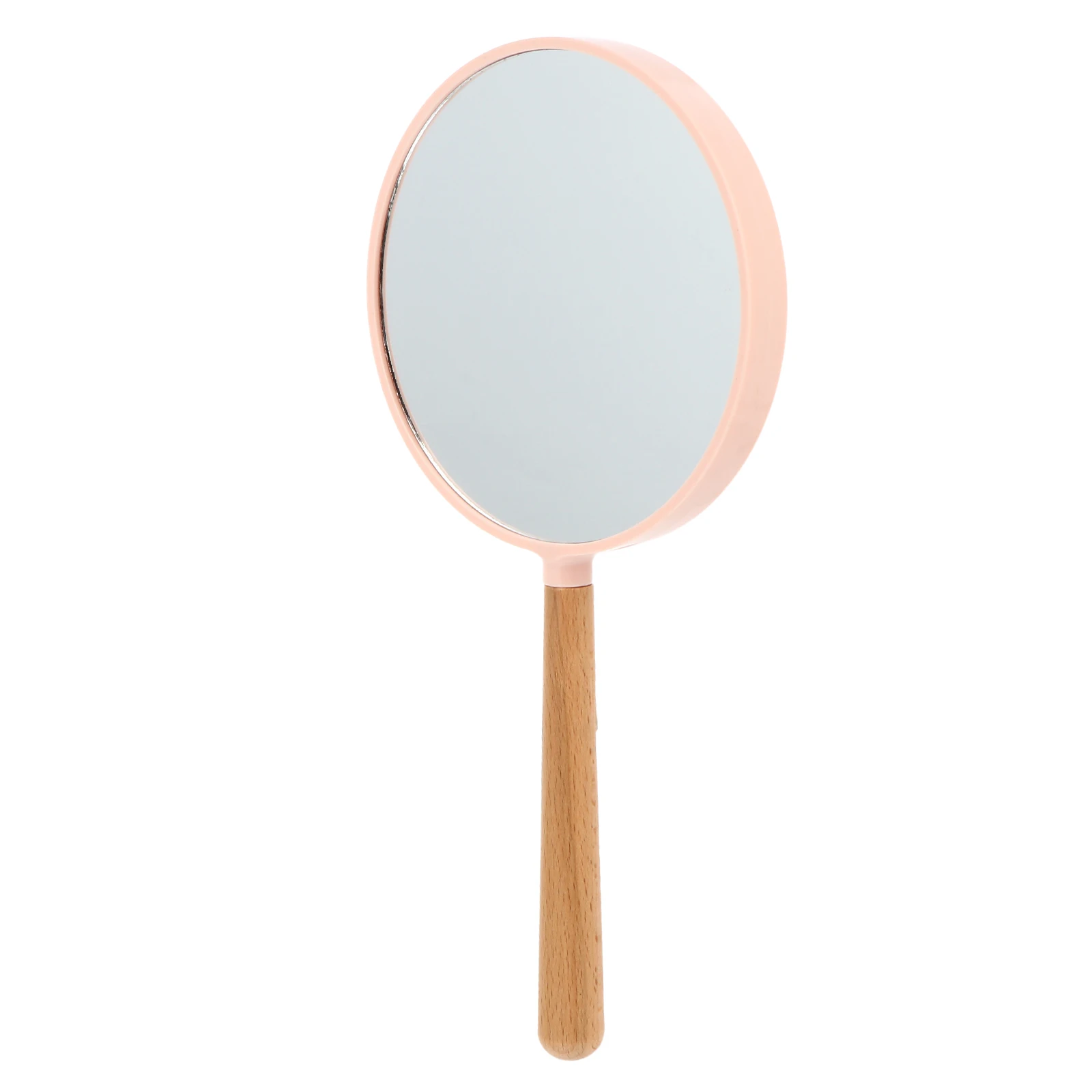 

Double Sided H held Makeup Mirror Vanity Tool Clear Glass Wood H Storage Travel Magnifying Mirror For Women