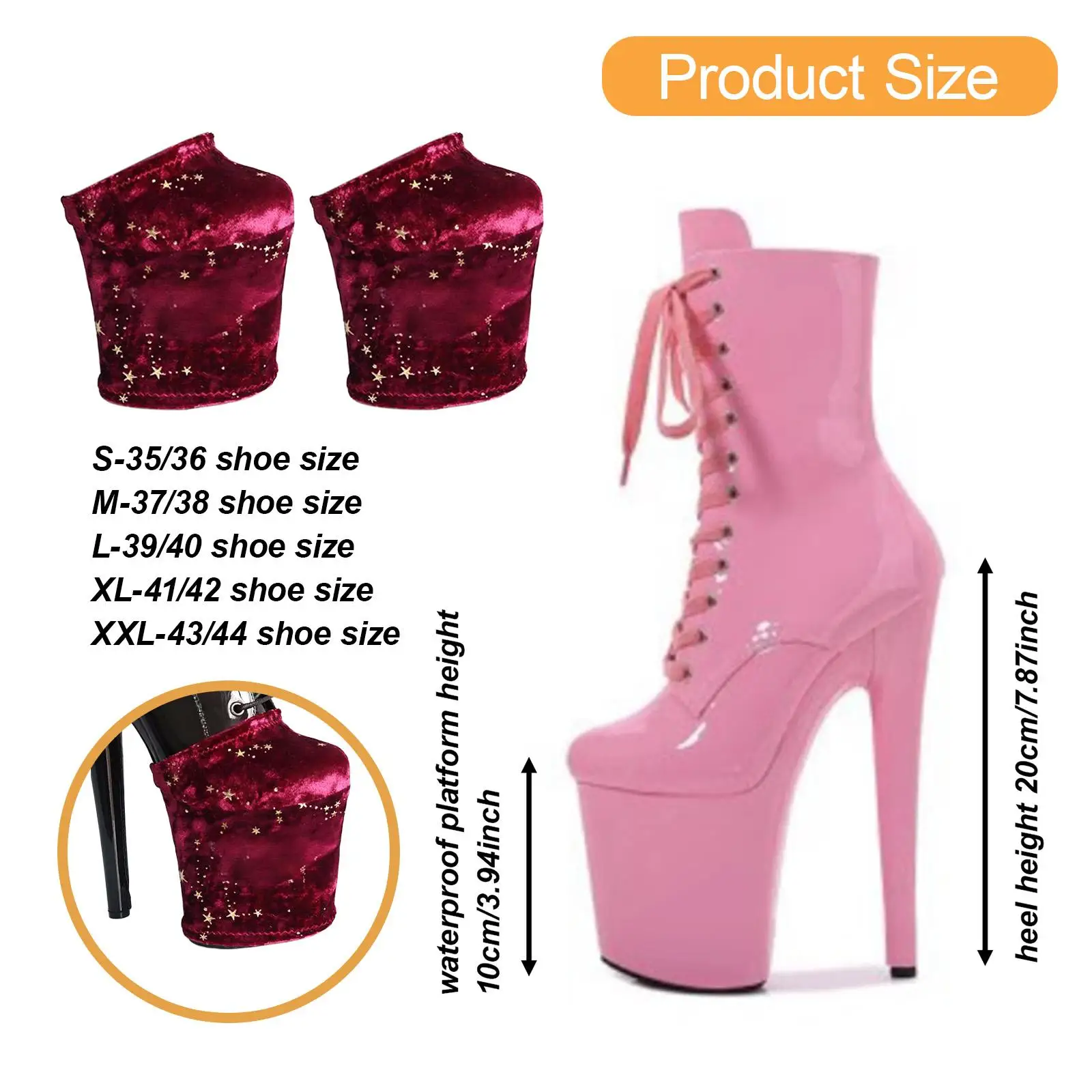 Pole Dance Shoe Protectors on Smooth Floors Stylish Star Pattern Exotic Shoe Covers High Heel Protector for 8 inch Heels