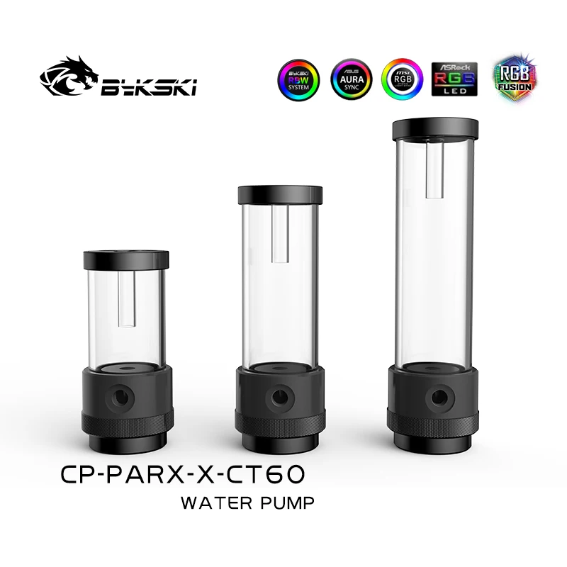 Bykski AIO DDC Pump Reservoir Combo Max Flow Lift 3 Meters 330L/H Cylinder Water Tank Total Length 100/150/200mm CP-PARX-X-CT60