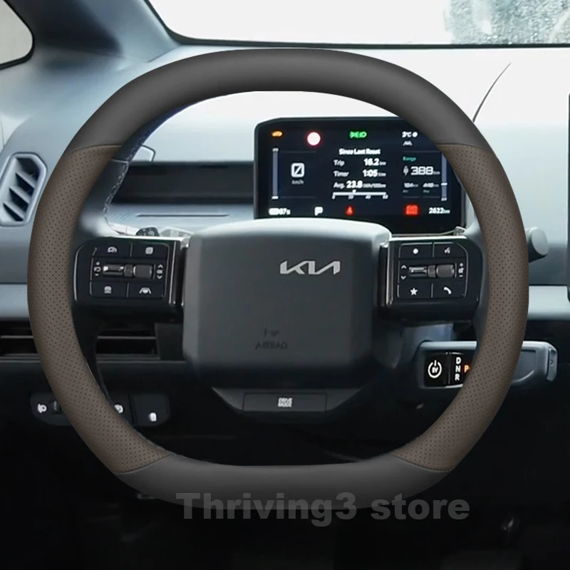 Leather Car Steering Wheel Cover For ALL NEW Kia PV5 2025 2026 Covers For Covers Auto Steering Wheel Kia PV5 Accessories 2025