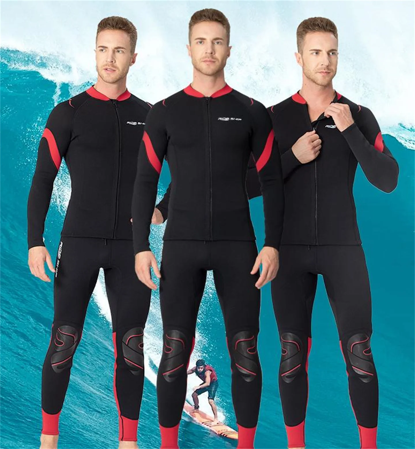 

Free Diving Suit 3 Mm Split Wet Suit Swimming Long-Sleeved Top Deep Diving Diving Pants Men's Snorkeling Suit Surfing Women
