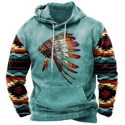 Indian Ethnic Style Hoodies 3D Print Man Women Retro Oversized Streetwear Y2k Hoodie Pullovers Hooded Sweatshirts Kids Clothing
