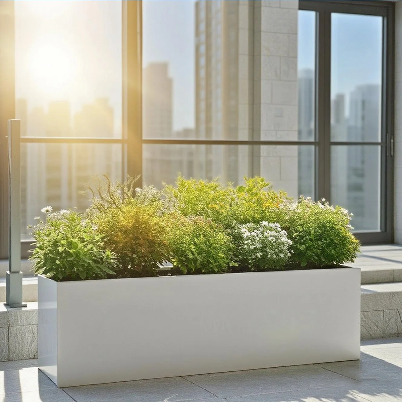 

Custom-Sized Galvanized Steel & Stainless Steel Outdoor Balcony Planters Garden Decoration Flower Pots & Planters