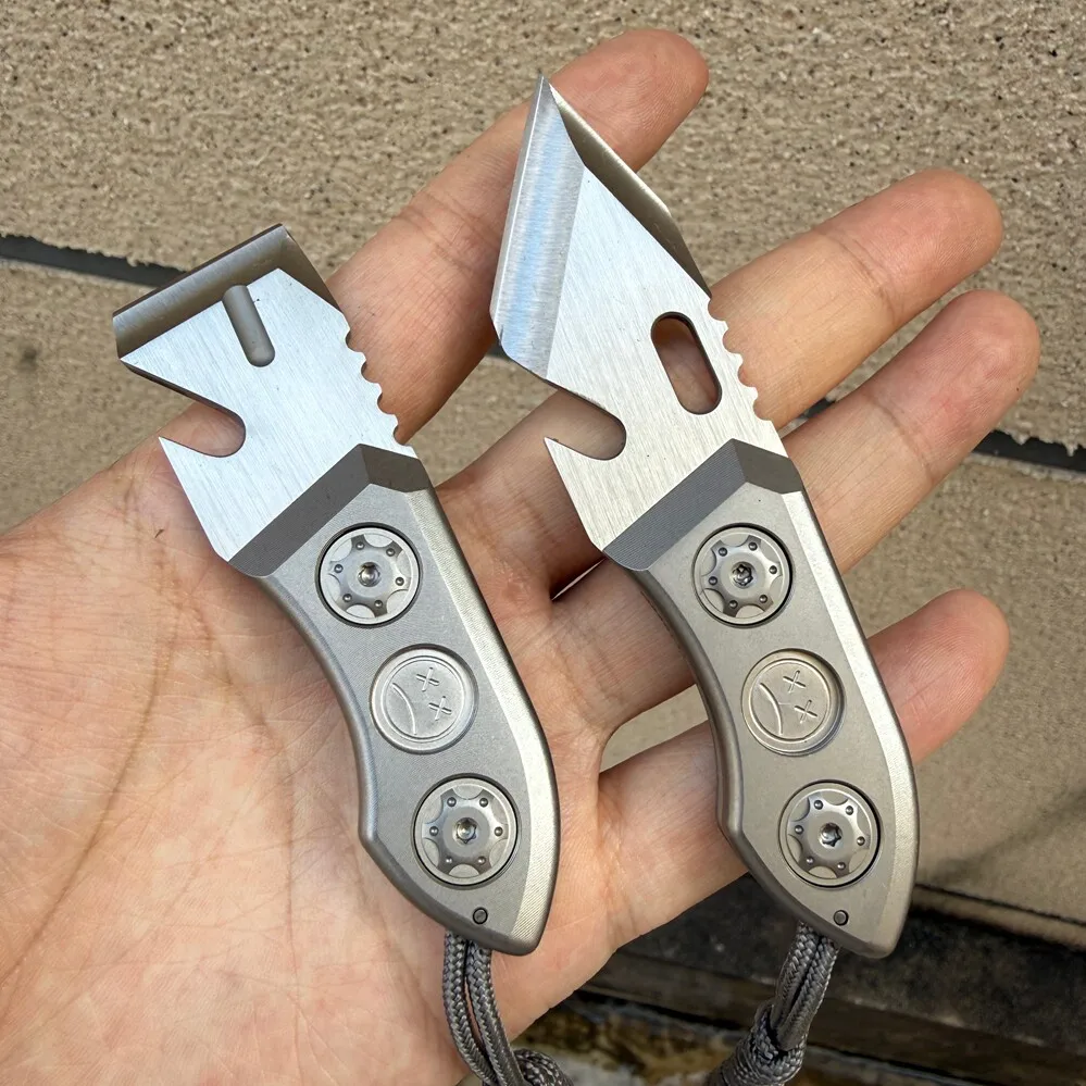 Titanium Alloy M390 Crowbar with Carbon Fiber Sheath Bottle Opener Outdoor Multifunction EDC Tools