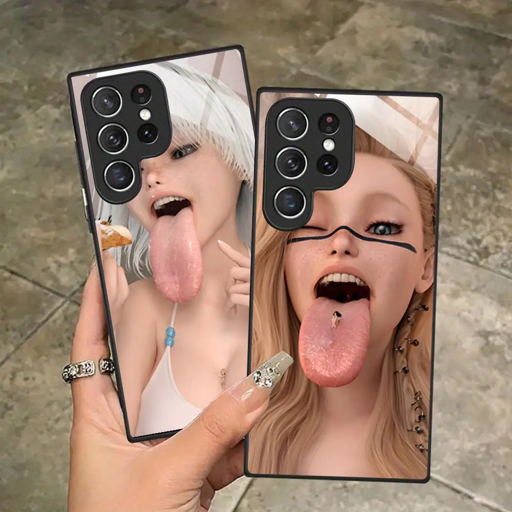 Y2K Girl Teena CLMJ Phone Case for Samsung Galaxy S26 S25 S24 S23 S22 S21 S20 Note20 Plus FE Ultra Glass Protective Cover