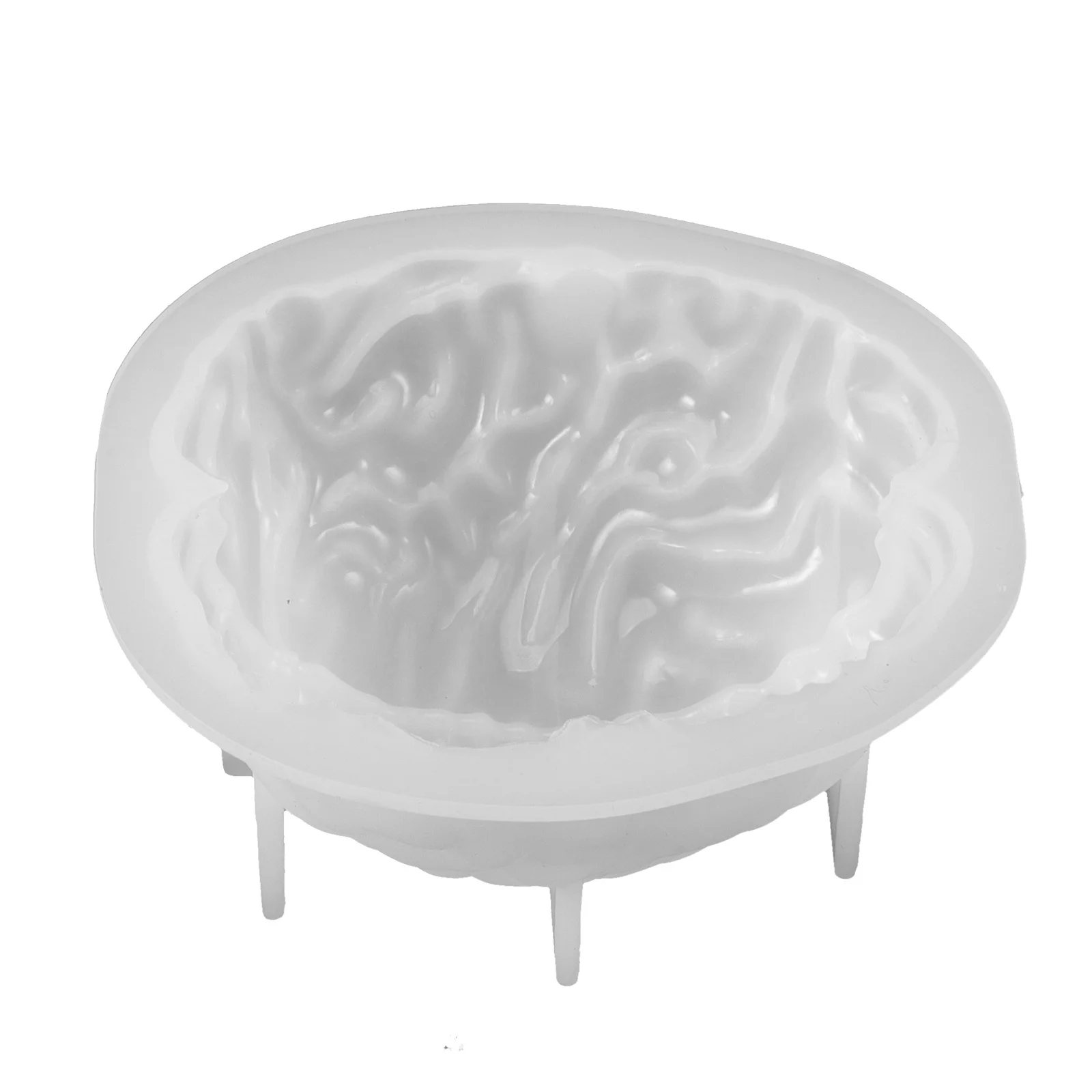 Molde de silicone em forma de cérebro humano, molde assustador de halloween para fazer perfumado, artesanato epóxi diy, ornamento de terror