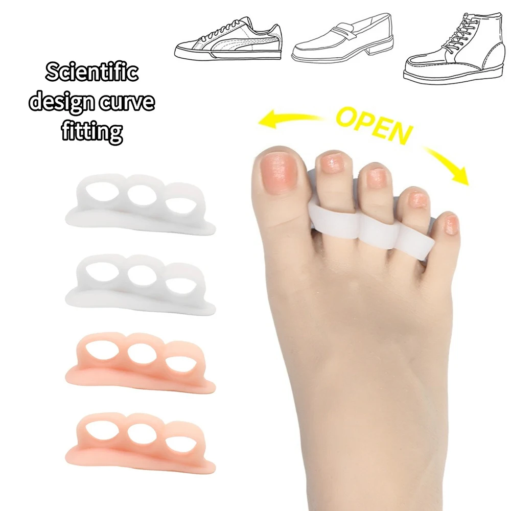 2 piezas = 1 par de separadores de dedos protectoras para corregir el hallux valgus, adecuados para juanetes, con gel suave, alargadores y separadores