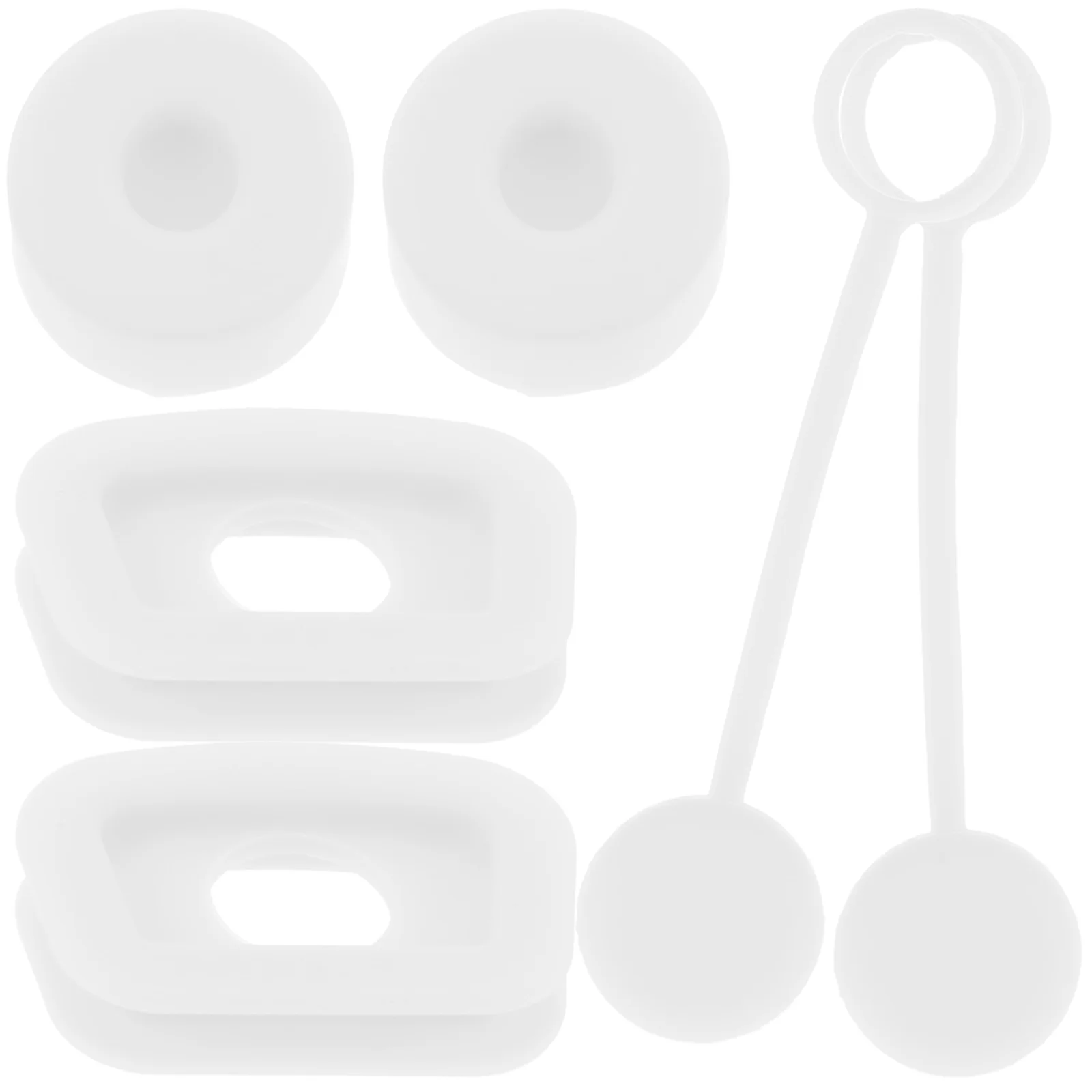 

6 White Silicone Leak Proof Stoppers for Tumbler Cups Straw Cover Caps Flexible Travel Daily Use Kitchen Bar Supplies