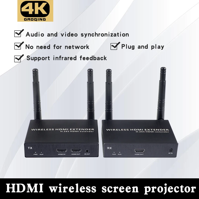 

200M 5.8g HDMI wireless 4k 1080p transmitter and Receiver Video Extender For Camera Laptop PC To TV Projector