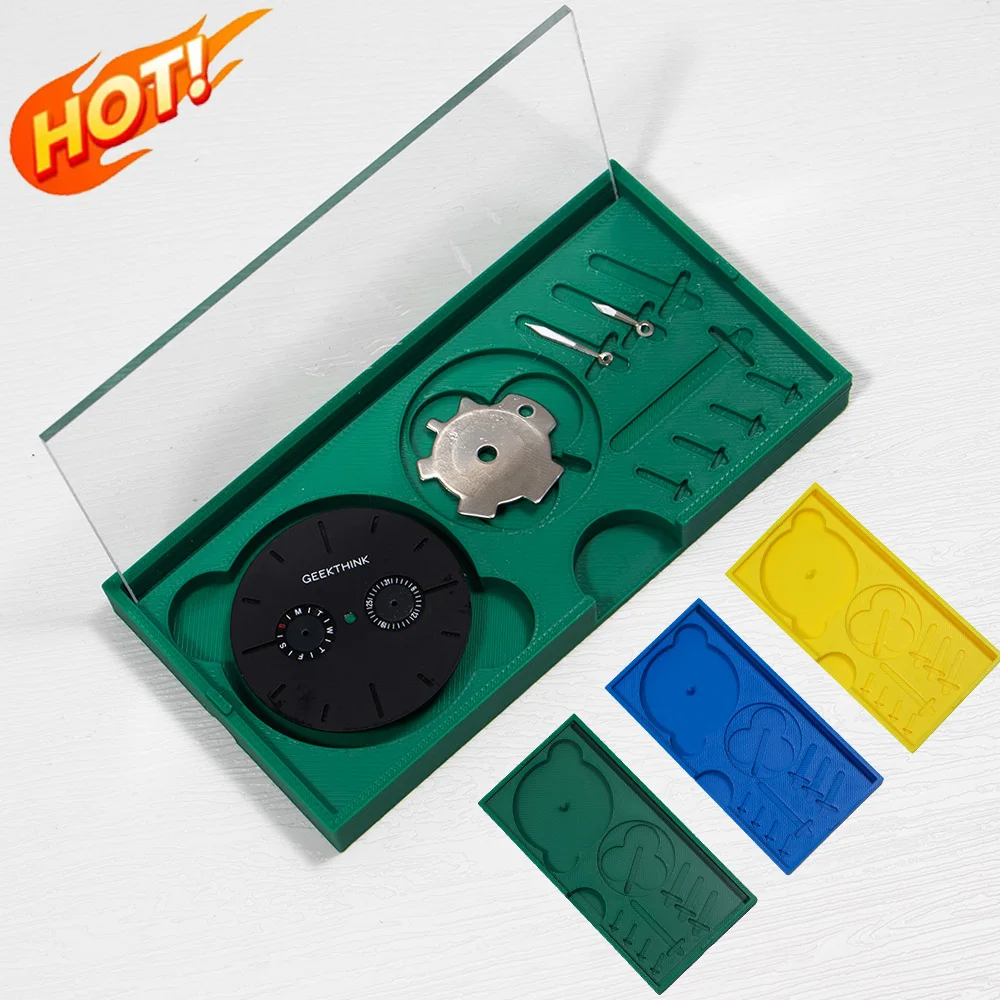Caja de Almacenamiento para Piezas de Relojes, Bandeja para Esferas de Reloj, Accesorios, Herramienta de Reparación de Relojes, Almacenamiento de Movimientos de Relojes