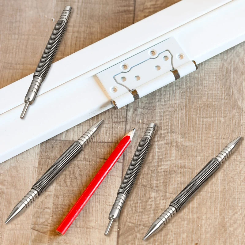 Nail Set And Hinge Pin Tool Dual Head Nail Punch Hinge Pin Removal Tool Hammerless Spring Punch Set Spring Nail Setter