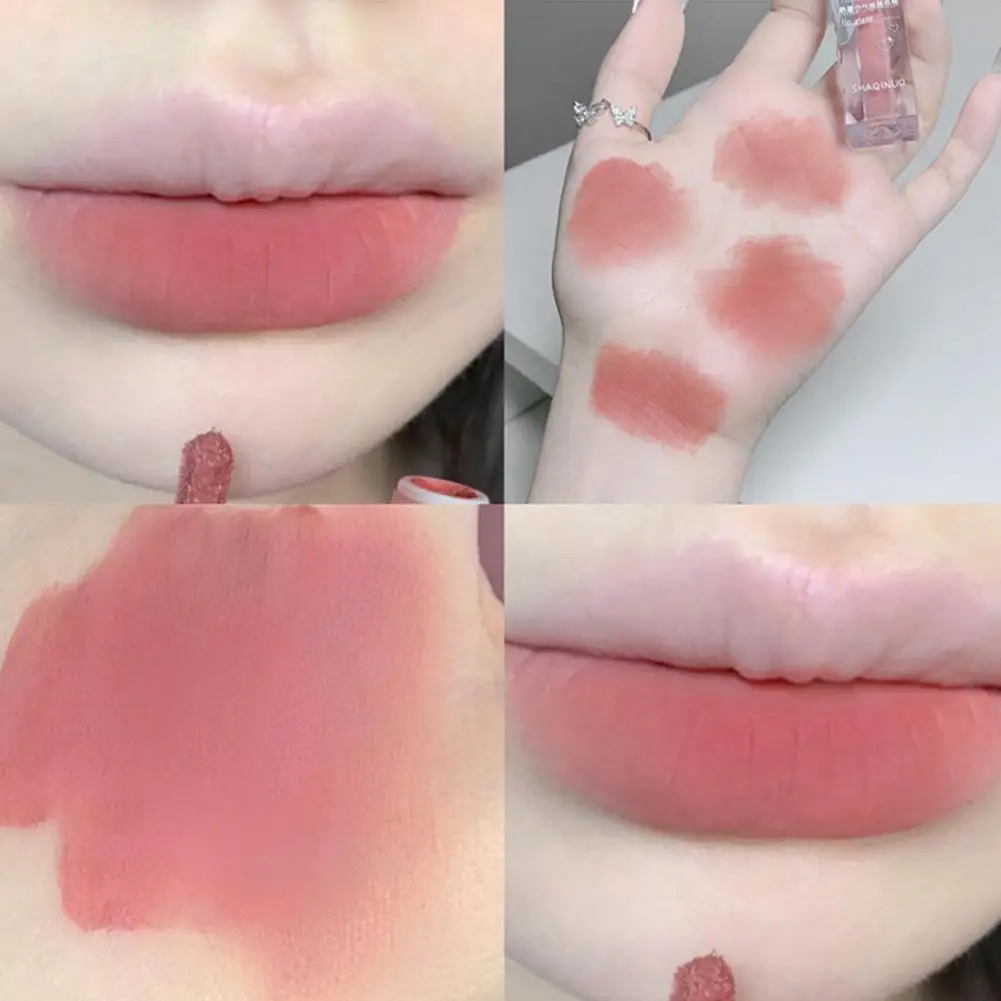 Fluwelen Matte Lip Glazuur Perzik Roze Vloeibare Lippenstift Waterdichte Gloss Beker Modder Nude Sexy Rode Anti-Stick Lip Blijvende X6w0