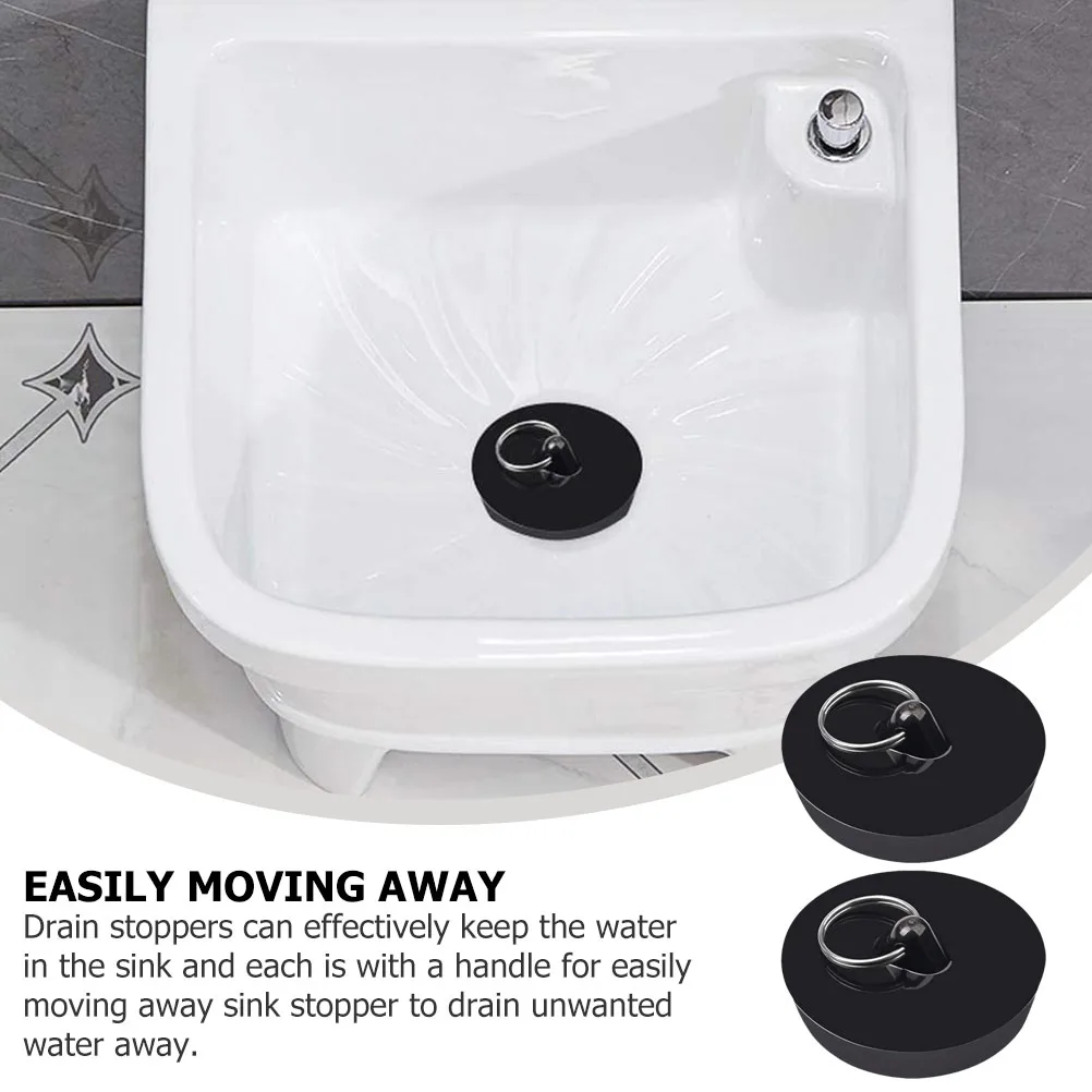 

2 pcs PVC Drain Stoppers for Bathroom Kitchen Sinks Tub Bathtub Shower Hair Sink Plugs Accessories Overflow Drainage