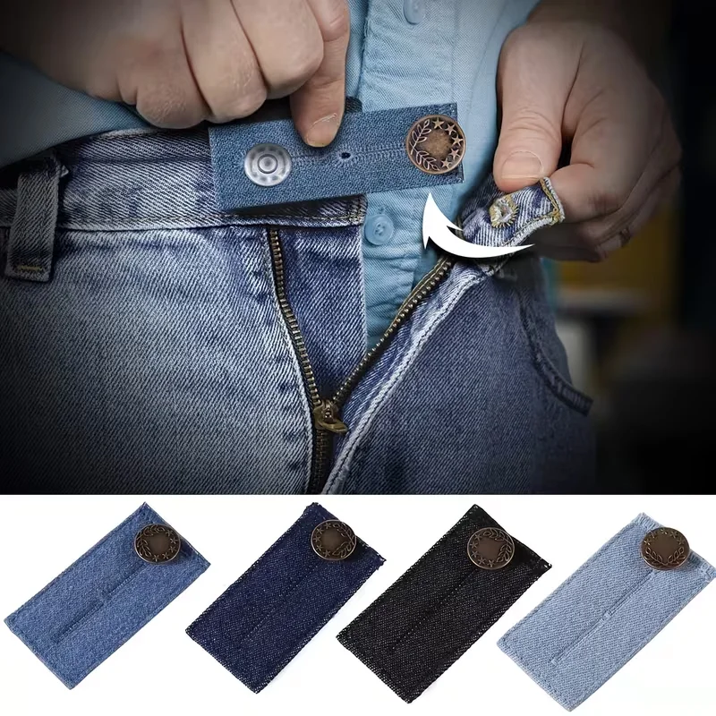 4pcs/set Denim Jeans Waist Extenders Waistband Expanders for Men Women Pregnancy Trousers Pants Jeans Skirt Button Extenders