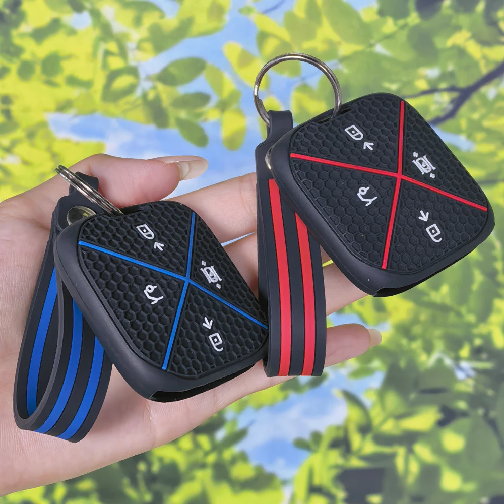 Honeycomb Cross Pattern Key Cover with Keychain for ZEEKR 001 ZEEKR X 2023 2024, long lasting wear resistant key fob sleeve