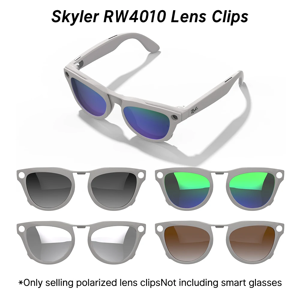 Hibloks для RayBan Meta Skyler RW4010, зажим для очков, поляризационные линзы для солнцезащитных очков с цветным оттенком, антибликовые аксессуары для очков с искусственным интеллектом