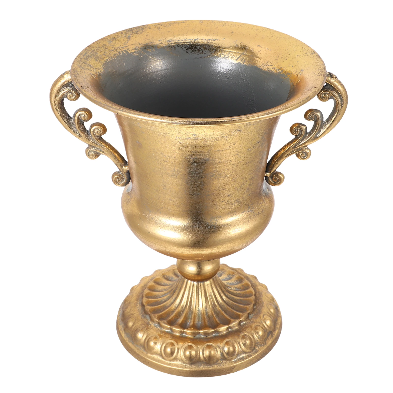 

Garden European Style Vase Home Decor Delicate Planter Vintage Flower Pot Golden Iron