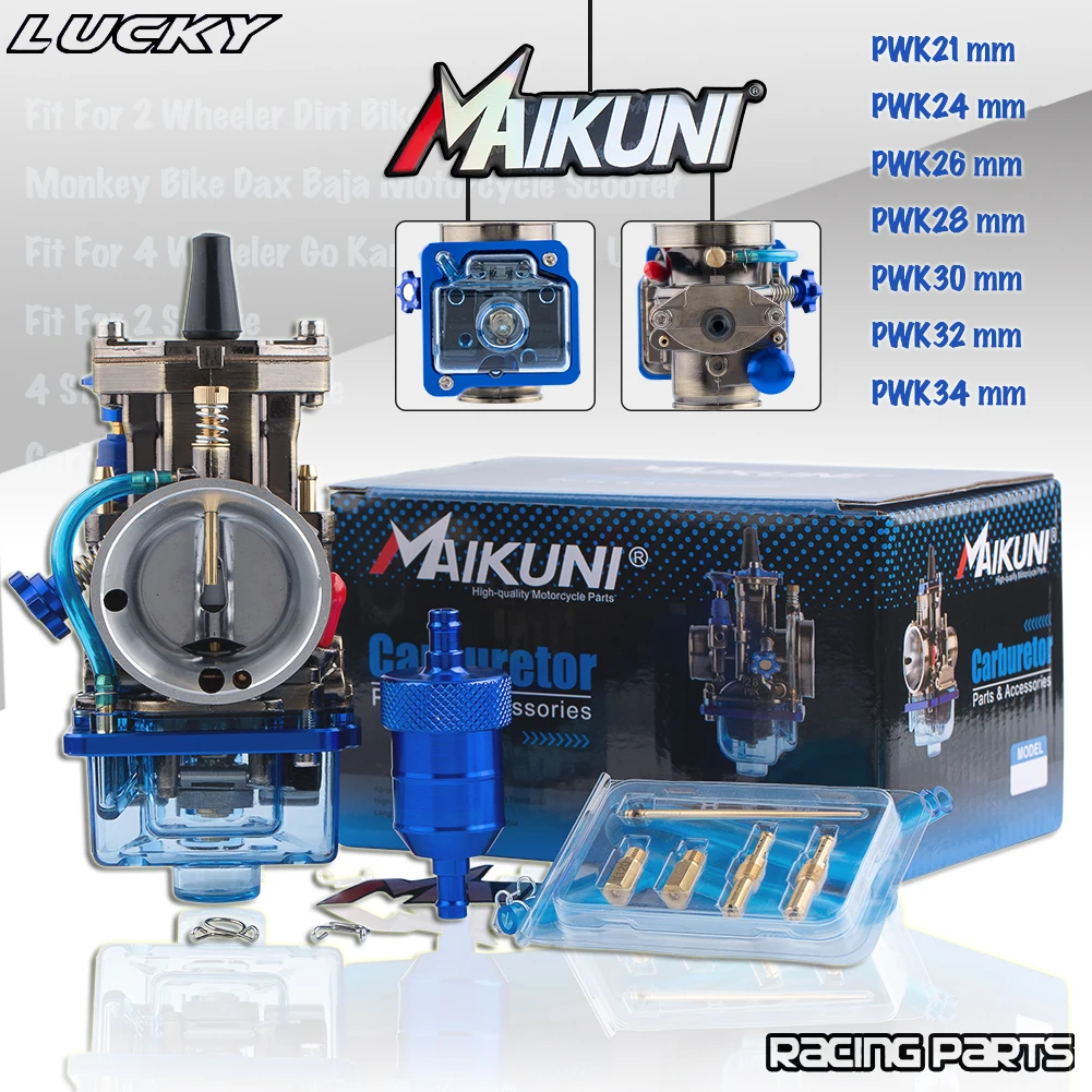 PWK 21 24 26 28 30 32 34mm Motorcycle Carburetor For MAIKUNI Mikuni 2T 4T Engine Motocross Scooter UTV ATV Universal HighQuality