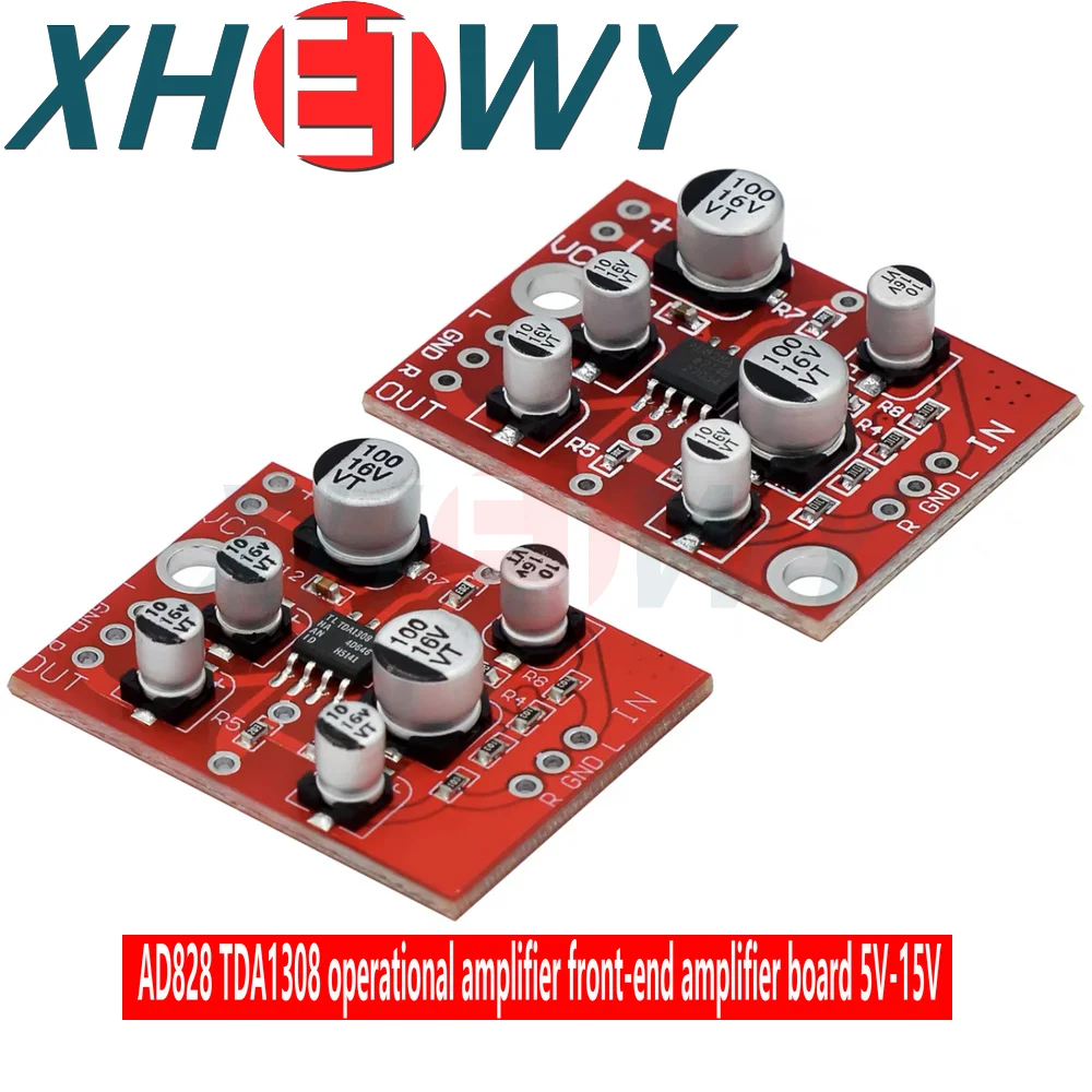 Mini headphone amplifier TDA1308 AD828 audio amplifier module low voltage front stage amplifier board