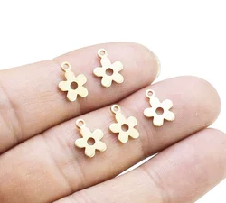20pcs Brass Daisy Charm, Flower Charm For Jewelry Making, Earring Findings, Bracelet Pendant, Raw Brass, 10.8x8.5mm R2707