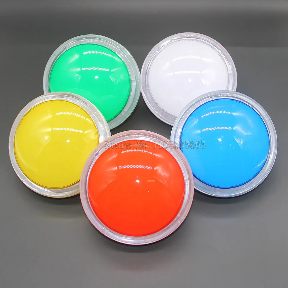 5pcs 100MM Transparent Push Button with Micro Switch 12V LED light Suitable for Coin Arcade Game Machine DIY Responder Button