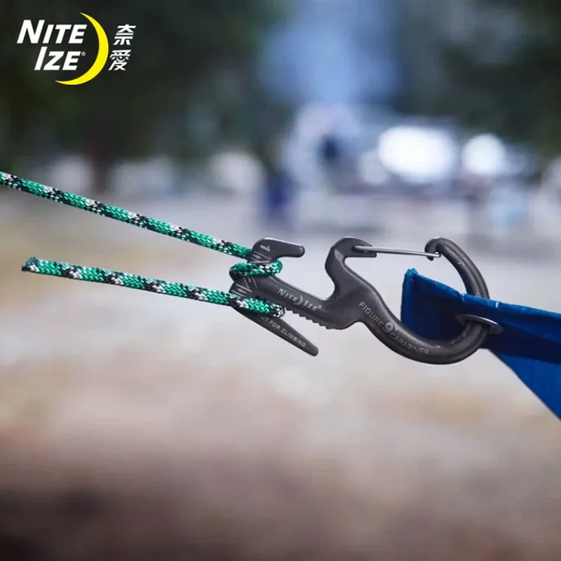 NiteIze small Figure 9 Aluminum alloy Spring hook No knotting Quick-lock buckle Outdoor camping transport Tightening buckle