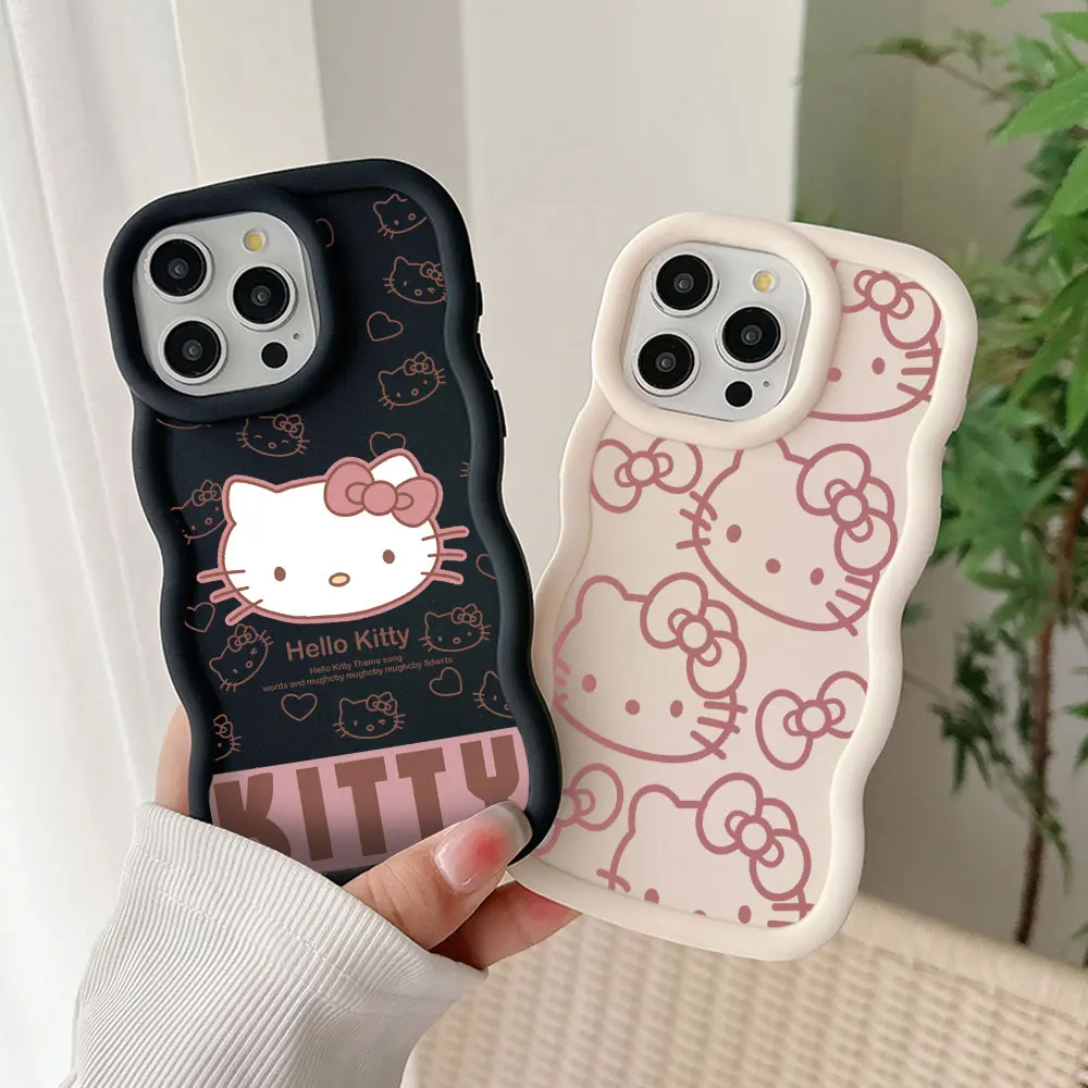 Funny Pink Hellos Kittys Phone Case For Xiaomi Redmi Note 8 9 9S 10 10S 11 12 13 Pro Plus 4G 5G Candy Color Soft TPU Back Cover