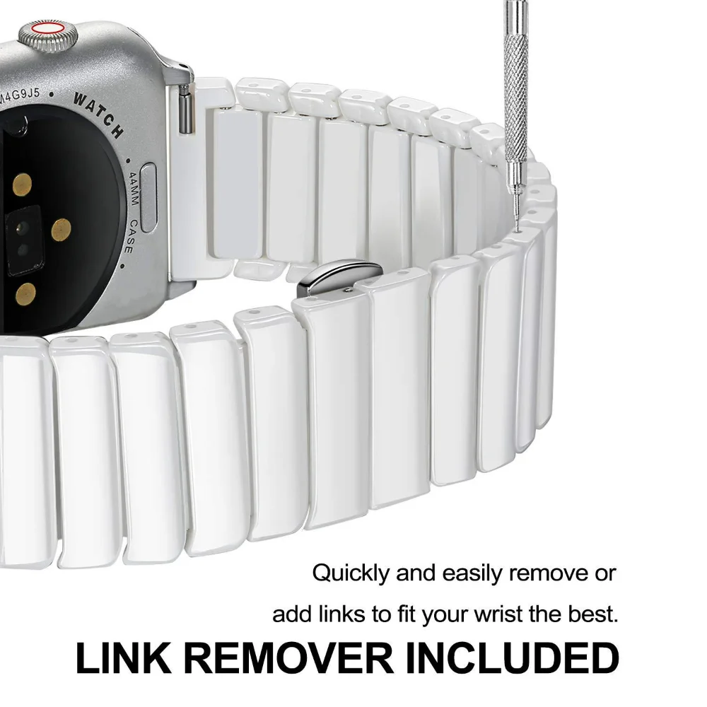 Ceramic Strap for Apple Watch Band 45mm 44mm 42mm 49mm Series 41mm 40mm 38mm Bracelet for iWatch Ultra 9 8 7 SE 6 5 4 3 Band