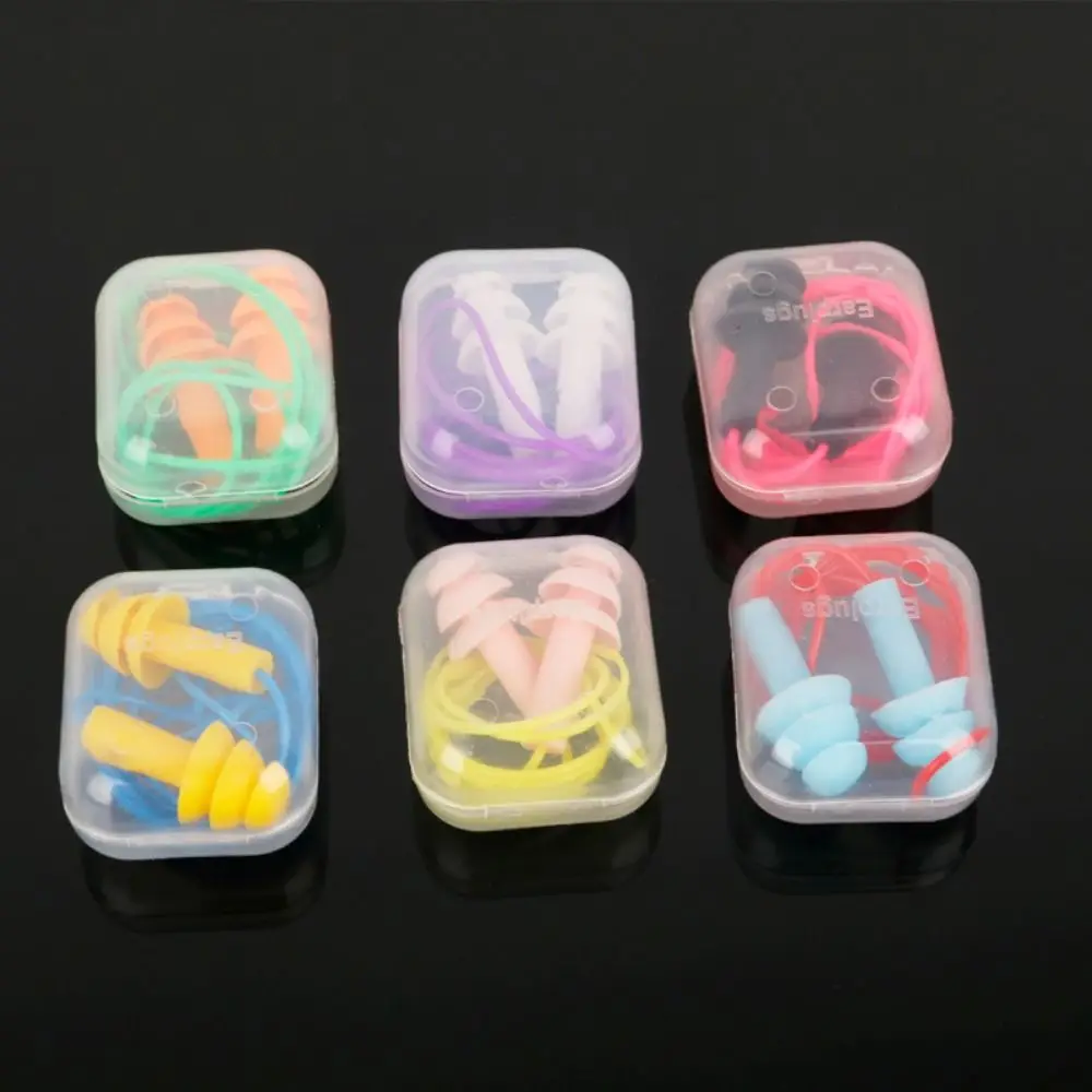 For Adult Swim Swim Ear Plugs Diving Surf Soft Ear Clips Box-packed Nasal Protection Earplugs Nasal Clip Silicone Earplugs