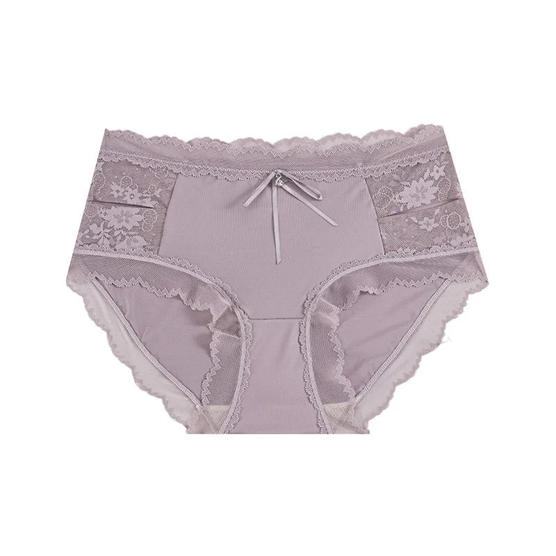 سراويل داخلية مثلثة من الساتان الفاخر الفرنسي المجوف مع حواف من الدانتيل منتصف الخصر باكليتاكسيل تنقية المنشعب الراقية #5