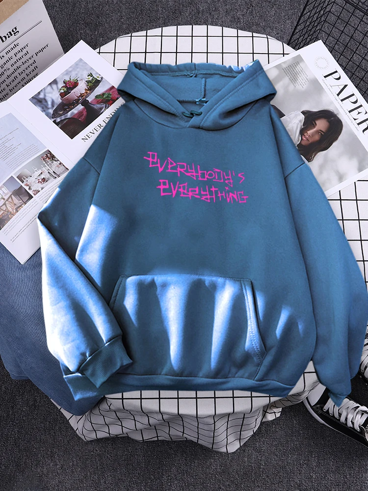 Everybody'S Everything Creative Font Women Hoody Fashion Quality Streetwear Casual Loose Sweatshirt Trend Aesthetic Female Sweat