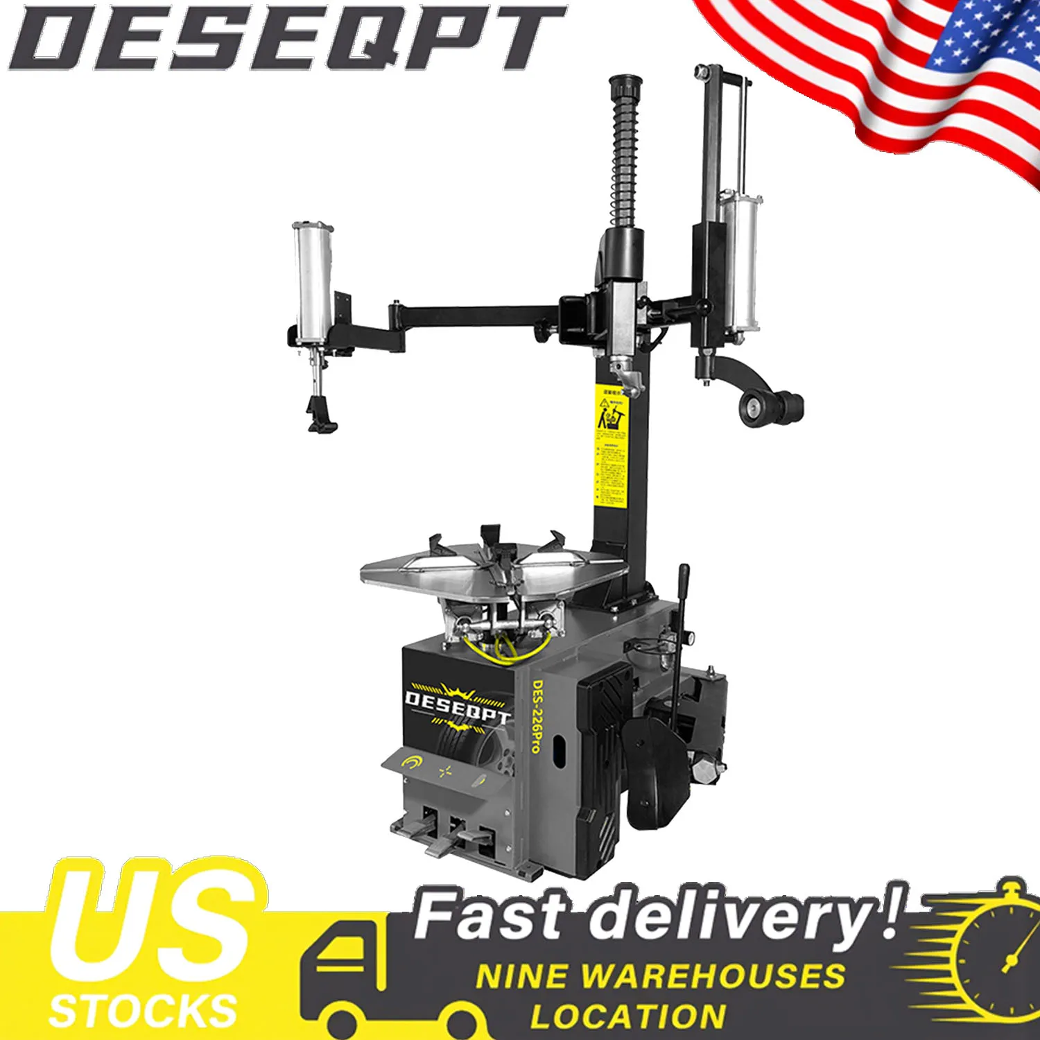 

DES-226 Por Tire Changer Double Auxiliary Arm Tire Rim Disassembler Wheel Disassembler Rim Disassembler Combined Rim Clamp