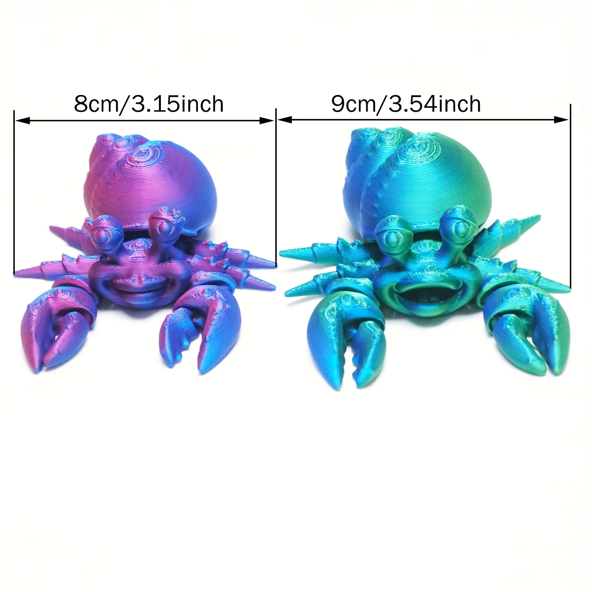 3D printed hermit crabs, animal toys, home, room, car decorations, desktop decorations, and free movement of joints