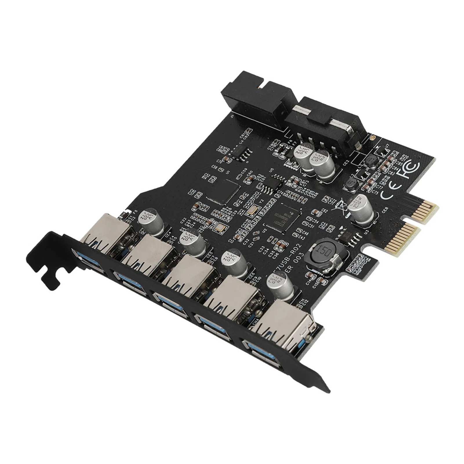 Universal PCI-E to 5 Port USB 3.0 19 Pin PCI Express Expansion Converter Adapter Card Connector High Speed Stable Transmission