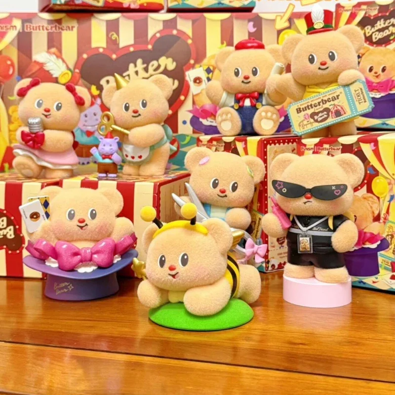 زبدة الدب الطبقة العليا فريق سلسلة صندوق أعمى Kawaii الكرتون دمية دب صندوق غامض مفاجأة لعبة لطيفة نموذج سطح المكتب الحلي هدية