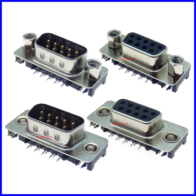 2PCS DB head DR-9 pole female Male SMT jumper socket Double row DB9 Slimline connector patch 9PIN DR9