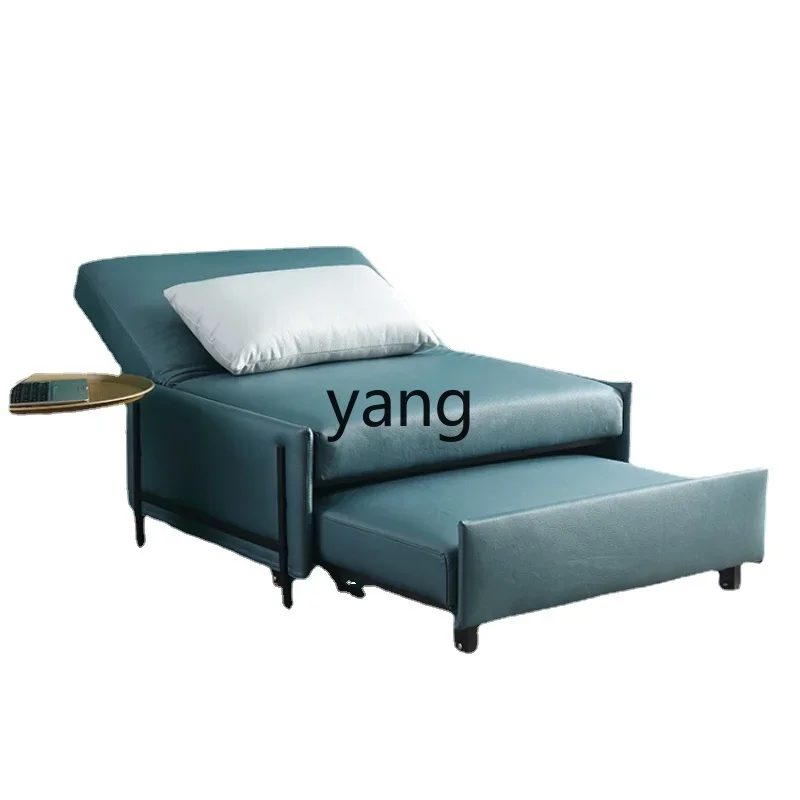 

lhh Single Sofa Bed Living Room Small Apartment Dual-Use Folding Pull-out Faux Leather