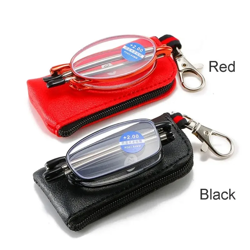 Folding Reading Glasses Portable Anti Blue Light Presbyopic Eyeglasses With Case Lightweight Hyperopia Readers Eyewear
