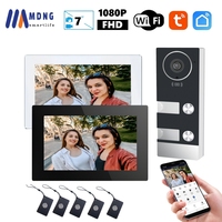 7 Inch Multifamily Wifi Video Intercom System Video Doorphone 1080P Touch Monitors Wireless Doorbell for 2,3,4 Homes Apartments