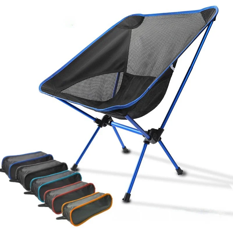 

Outdoor convenient folding chair Lazy ultra light fishing camping leisure back recliner aluminum moon chair