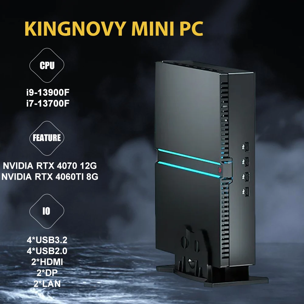 Powerest Mini Gaming Pc 13th Isabel Intel Core i9-13900F i7-13700F NVIDIA RTX 4070 12G Carte Graphique 4*8K Affichage Jouer 3A grand Jeu